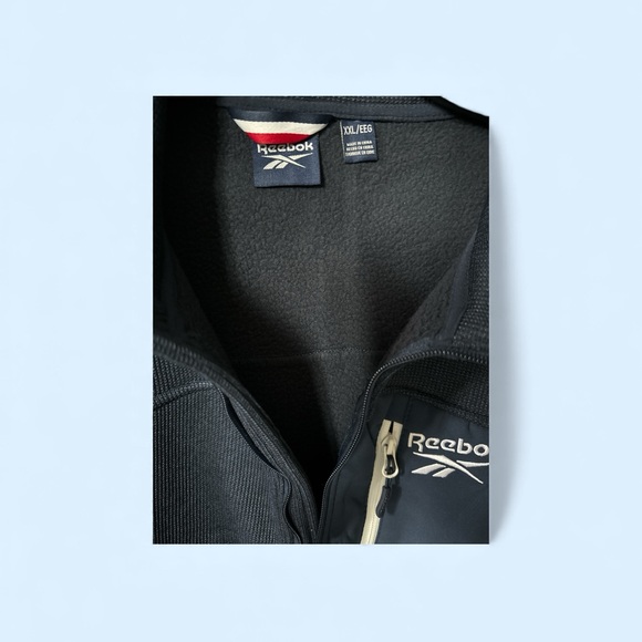 REEBOK *NWT* XXL Outerwear Jacket Navy Heather Fleece Lined - Picture 3 of 5